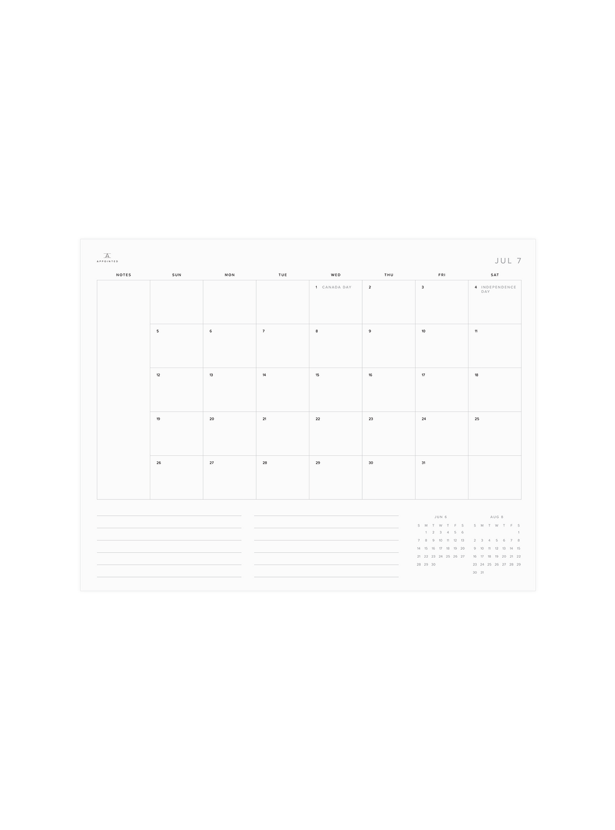 Month Planning (July - December 2026)