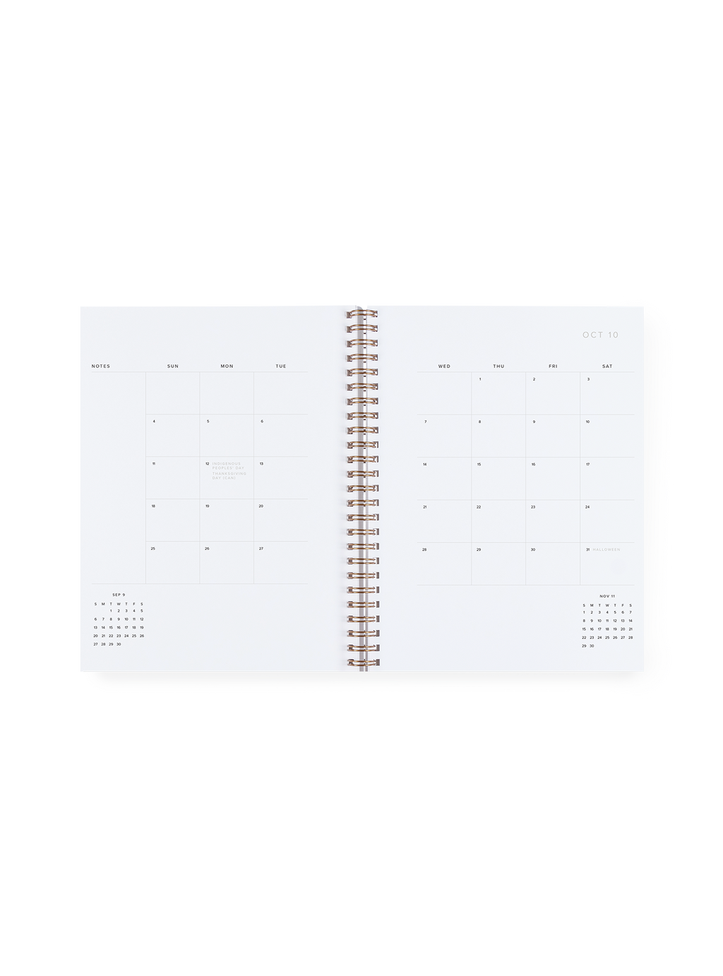 Weekly Grid Planner interior month spread