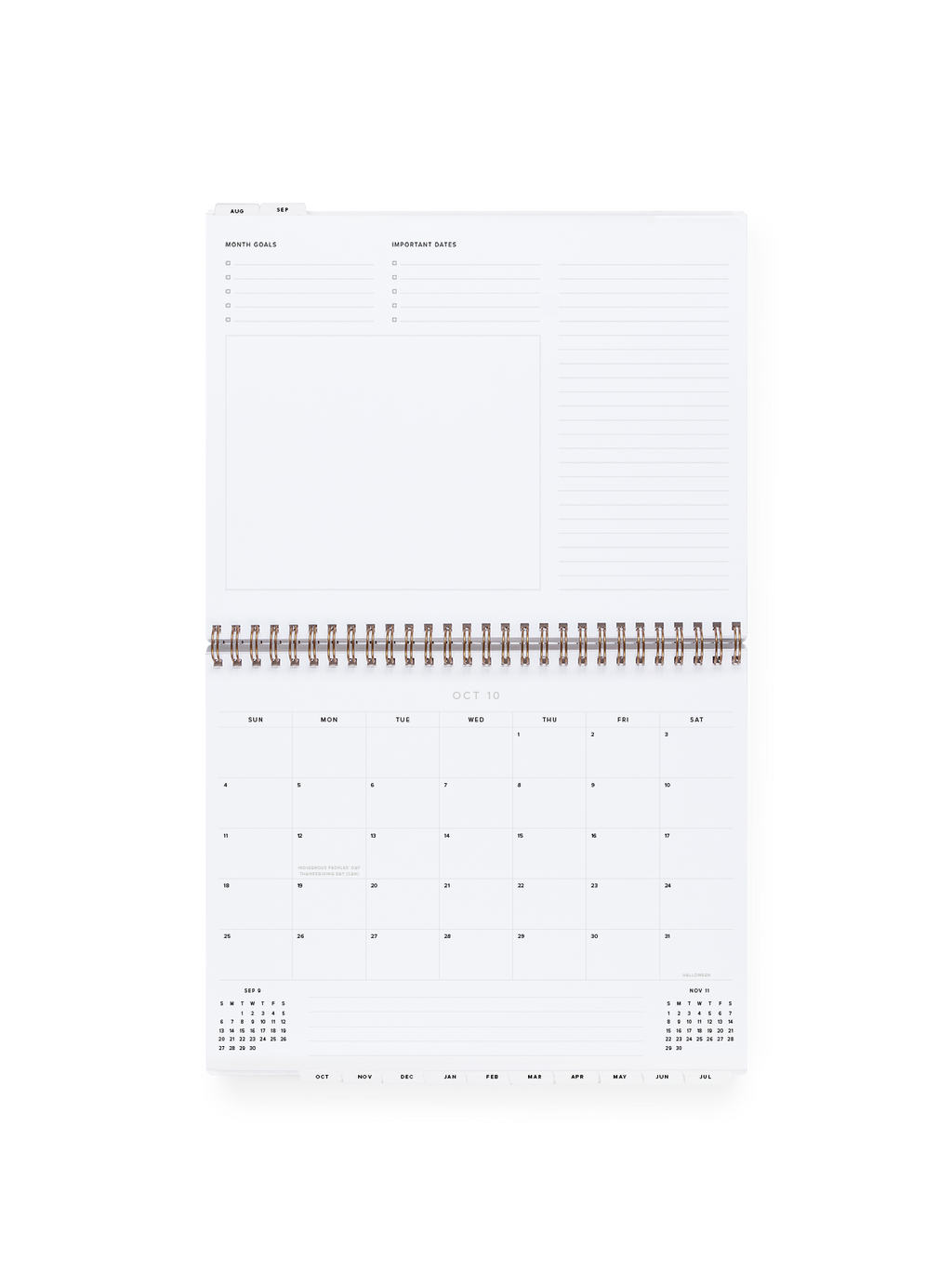 Appointed 2027 Weekly Task Planner Month View