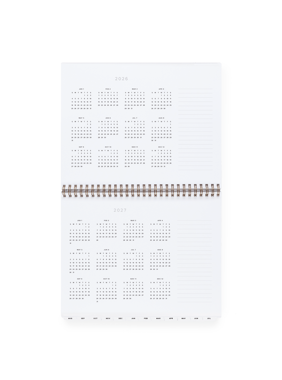 Appointed 26-27 Weekly Task Planner Year View
