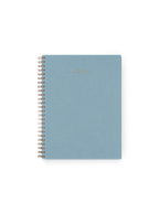 26-27 Weekly Grid Planner in Chambray Blue bookcloth with brass wire-o binding front view || Chambray Blue