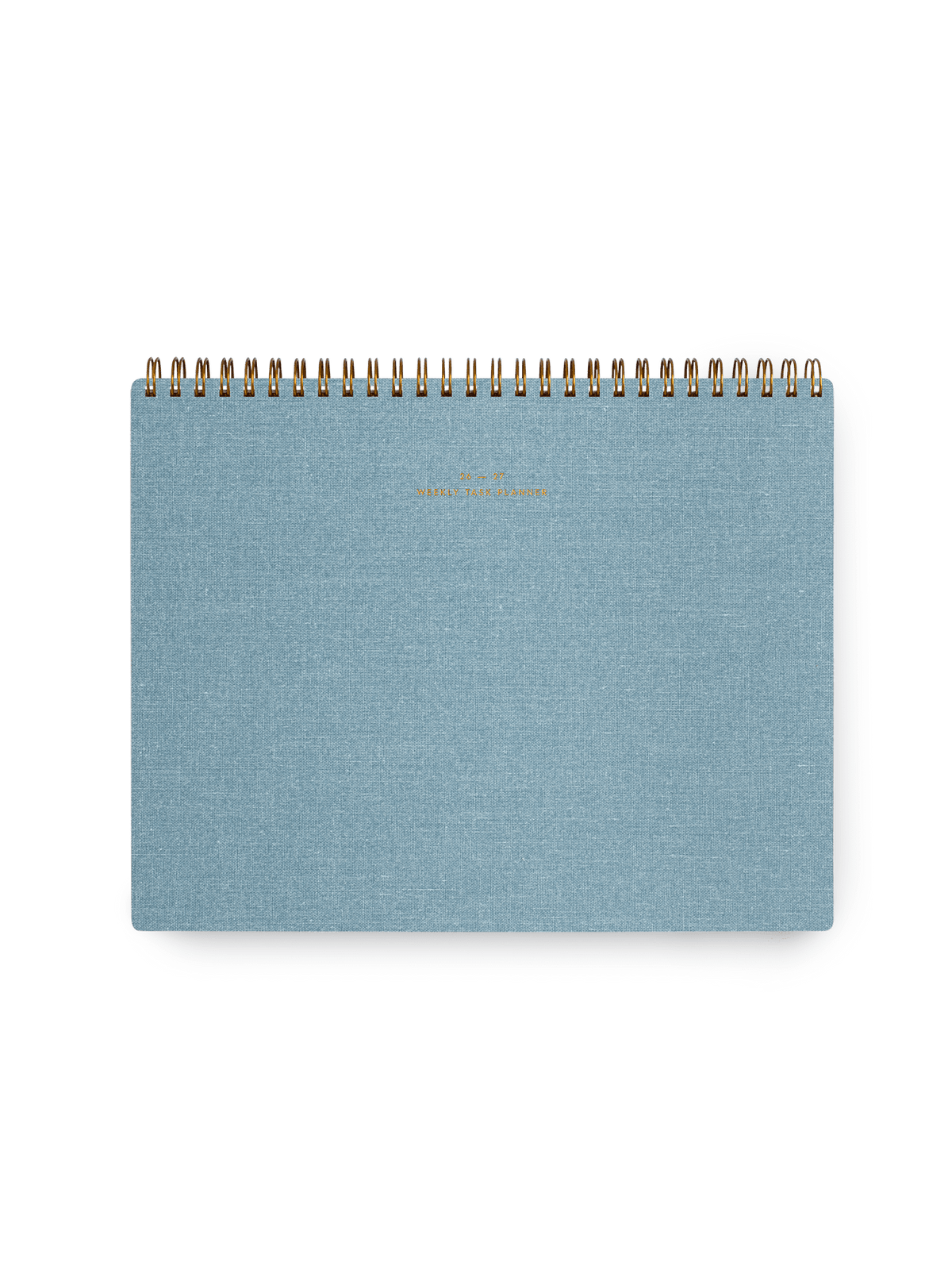 Appointed 26-27 top-bound Weekly Task Planner with brass wire-o binding and gold foil details || Chambray Blue