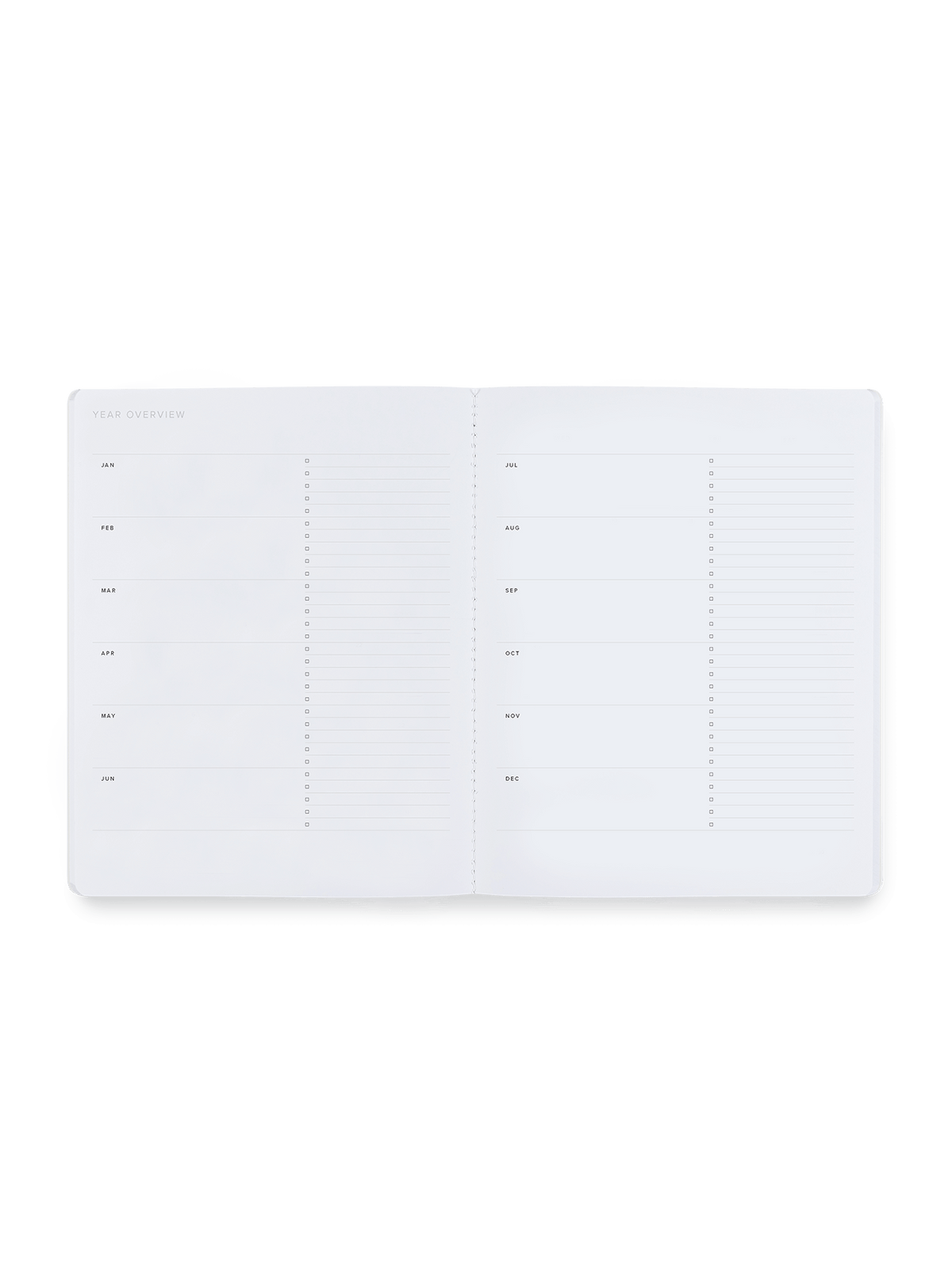 Monthly Planner year overview interior view