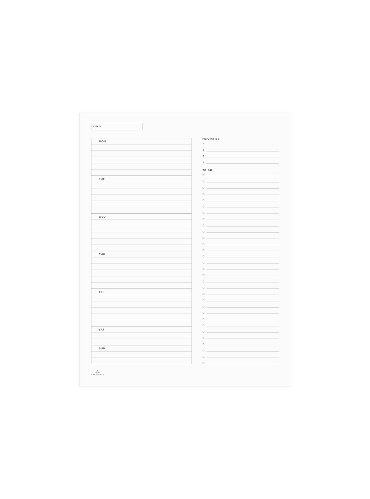 Weekly Planning