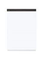 Appointed Legal Pad bound in Charcoal Gray bookcloth and gold foil stamped logo front view || Charcoal Gray