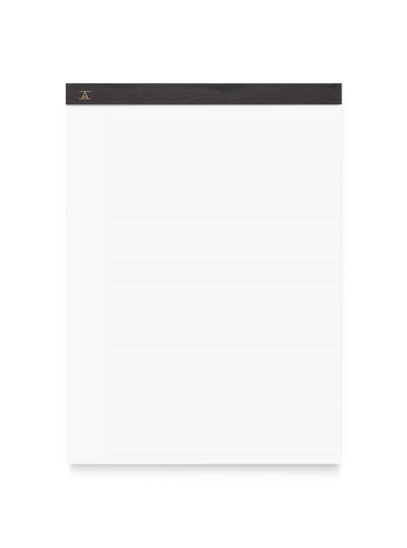 Appointed Legal Pad bound in Charcoal Gray bookcloth and gold foil stamped logo front view || Charcoal Gray