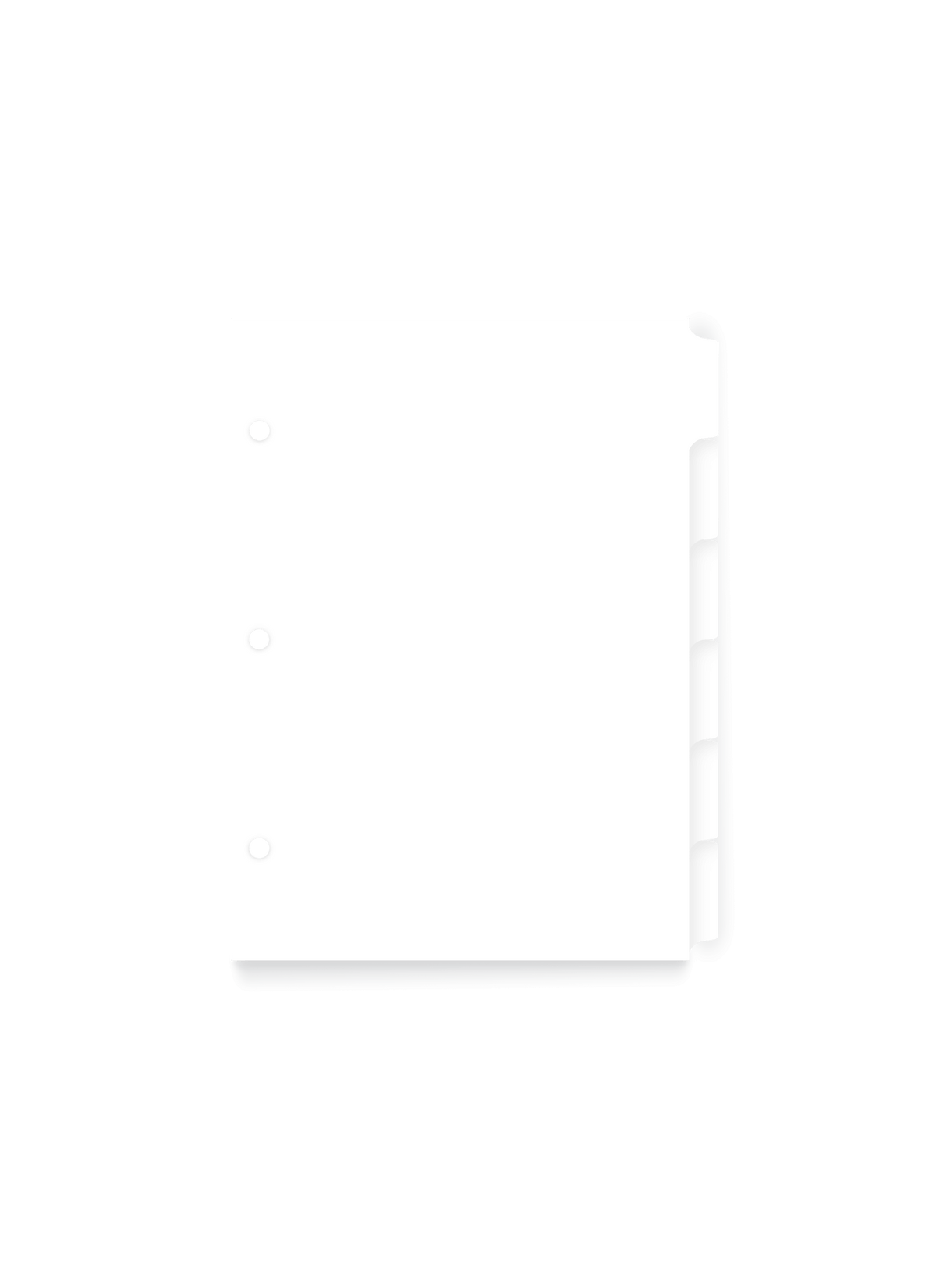The appointed.sbsmpact Binder Tabs, front view.