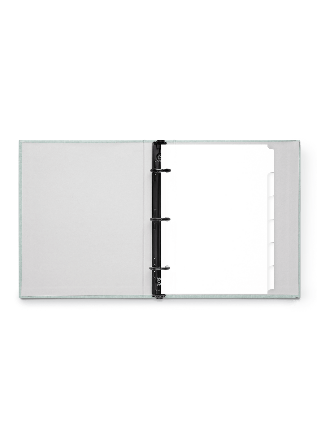 The appointed.sbsmpact Binder Tabs in the Mineral Compact Binder, front view.
