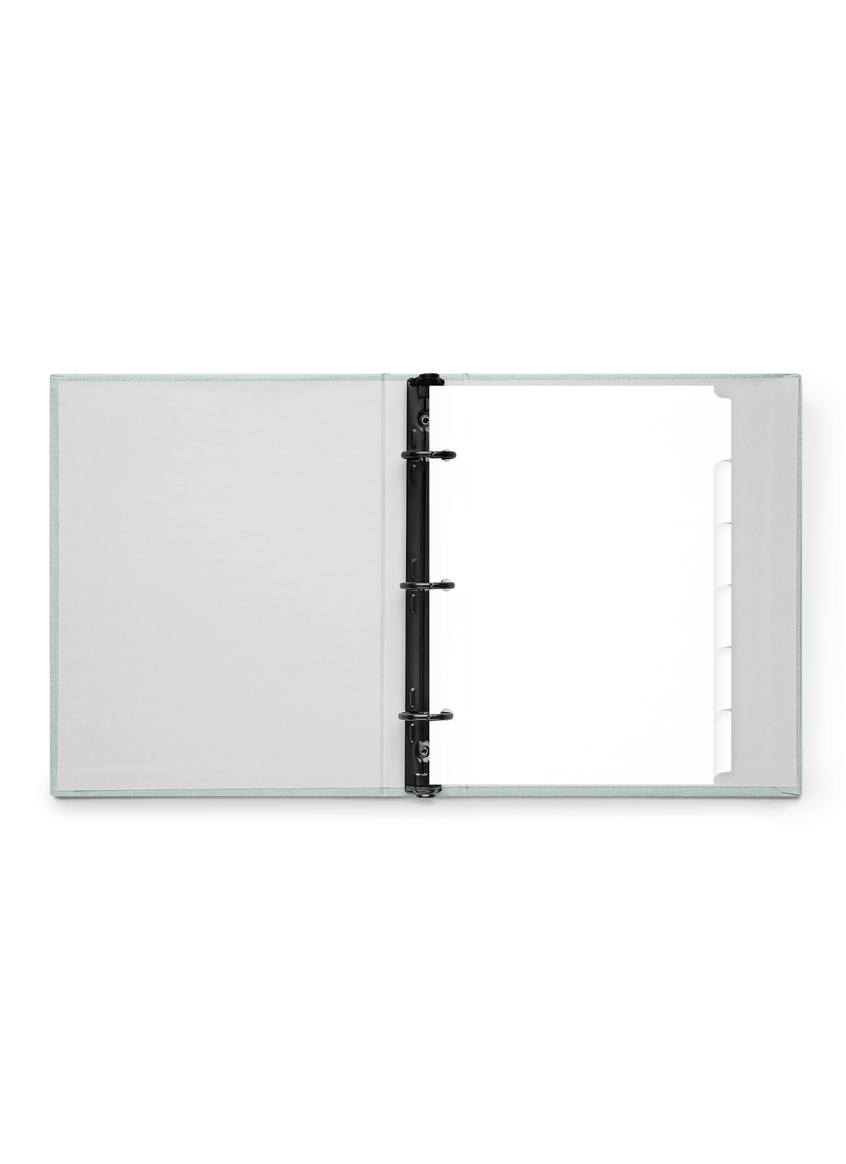 The appointed.sbsmpact Binder Tabs in the Mineral Compact Binder, front view.