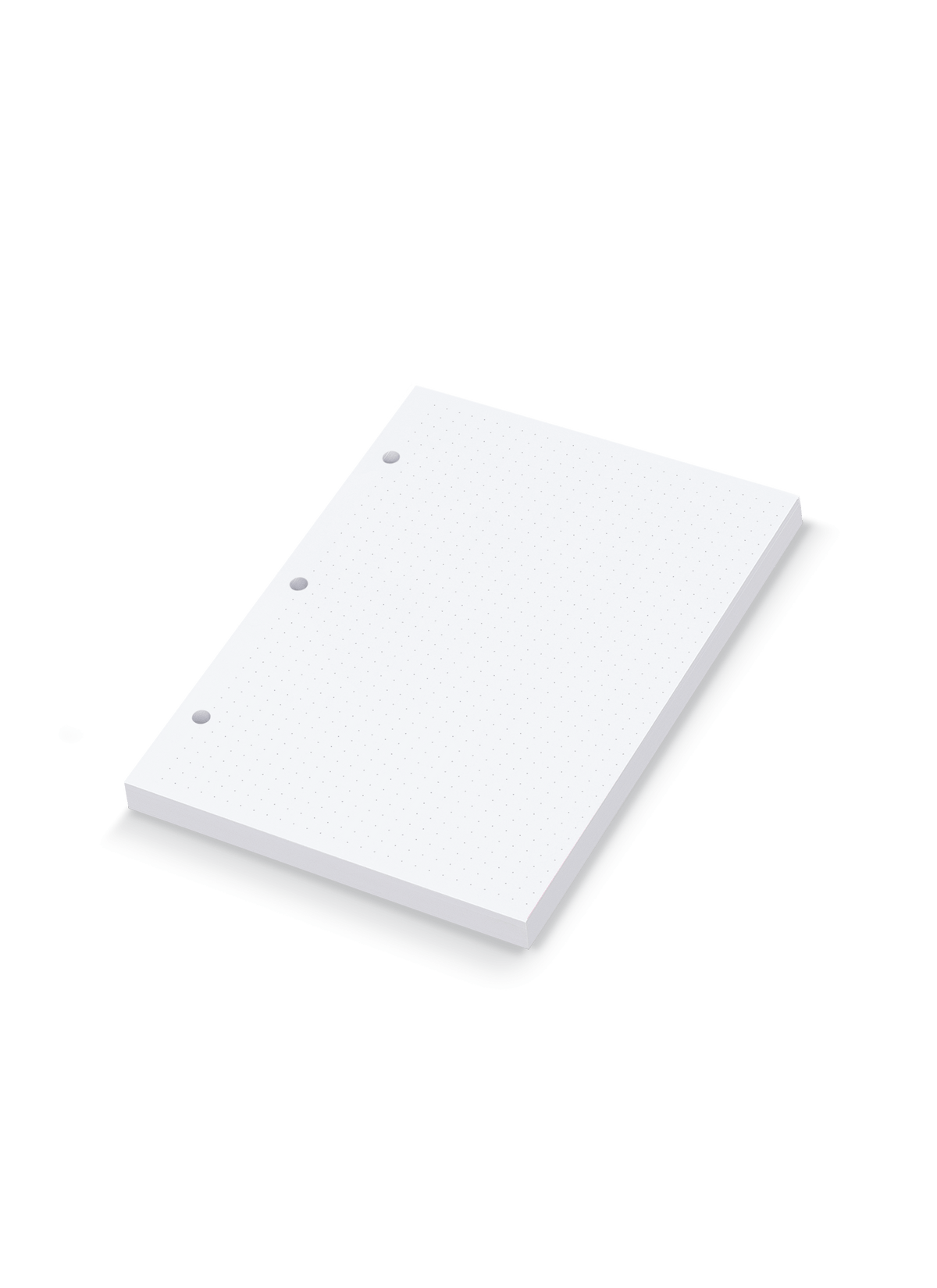The appointed.sbsmpact Binder Dot Grid Inserts, angled side view. || Dot Grid