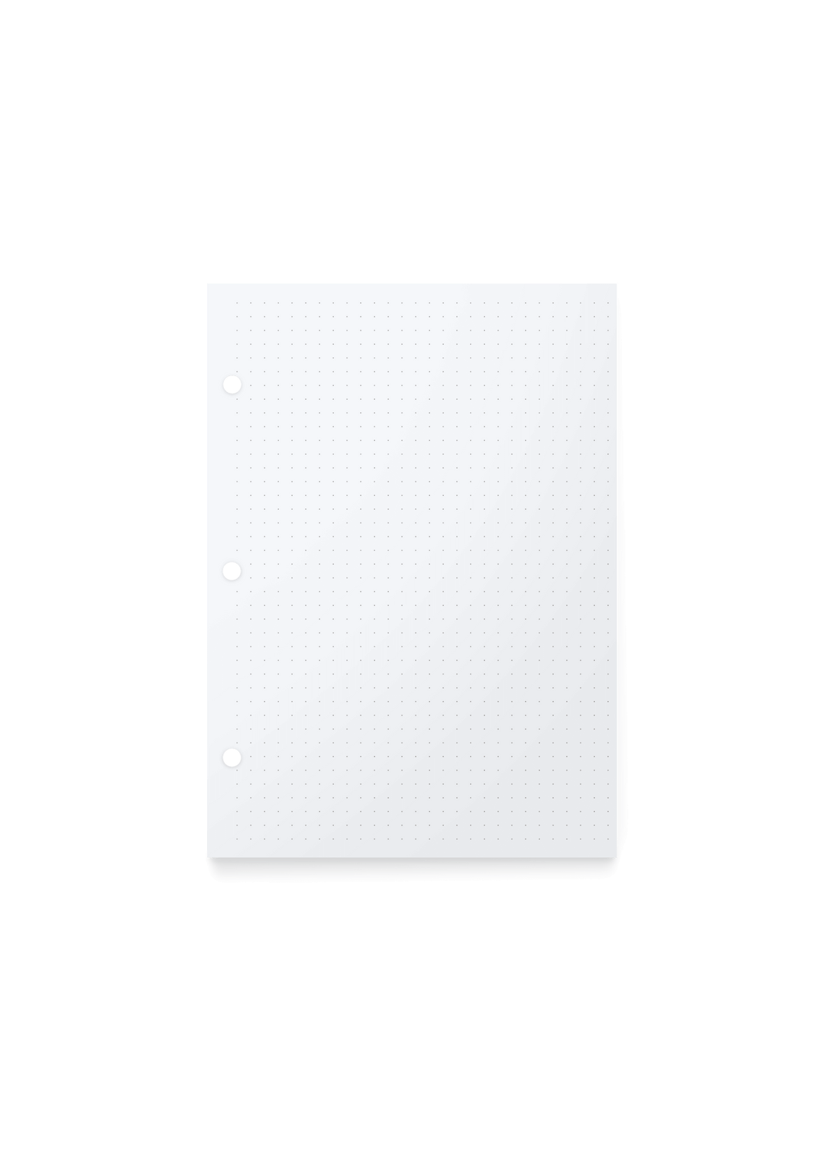 The appointed.sbsmpact Binder Dot Grid Inserts, front view. || Dot Grid