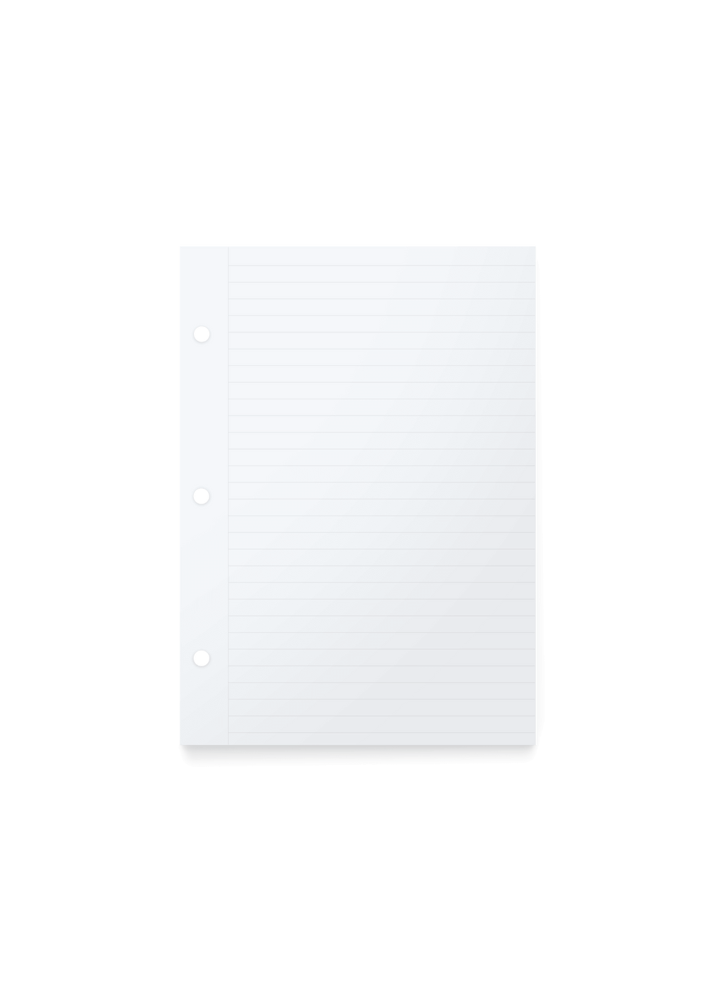 The appointed.sbsmpact Binder Lined Inserts, front view. || Lined