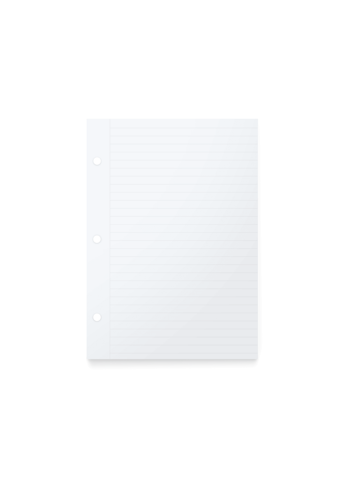 The appointed.sbsmpact Binder Lined Inserts, front view. || Lined