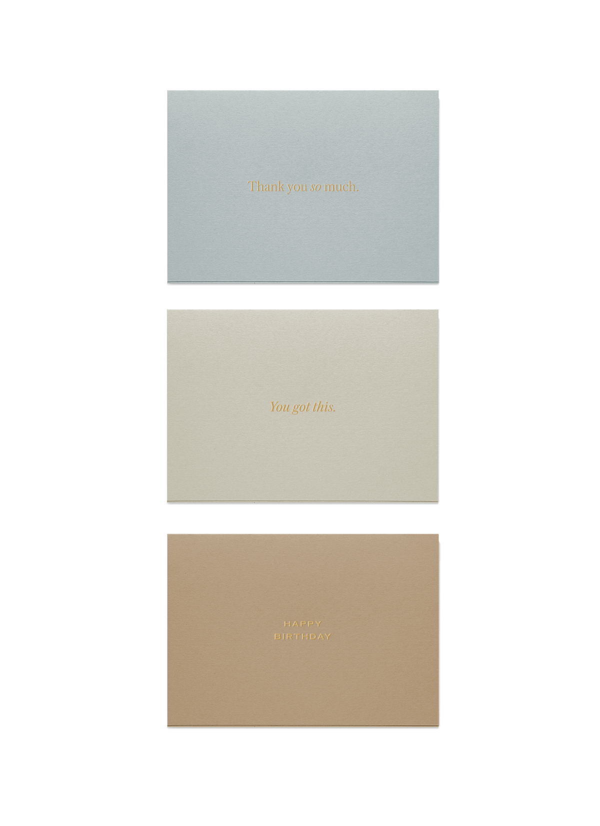 Birds eye view of 3 card types included in the Card Keeper set