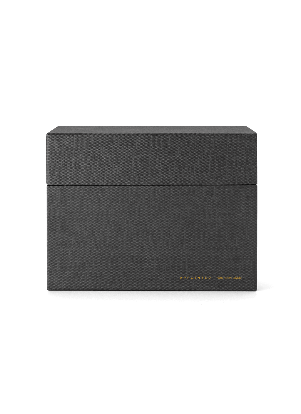 Eye-level view of Sage Card Keeper, lid on || Onyx