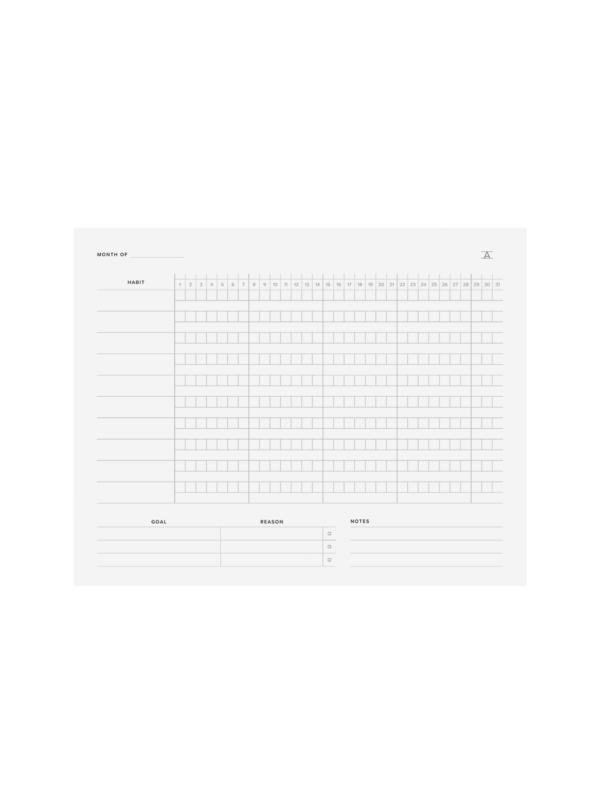 The Appointed Habit Tracker front view
