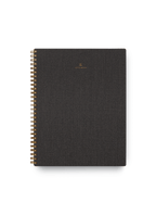 Appointed Notebook in Charcoal Gray bookcloth with brass wire-o binding front view || Charcoal Gray