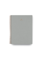 Appointed Workbook in Natural Linen bookcloth with brass wire-o binding front cover || Dove Gray