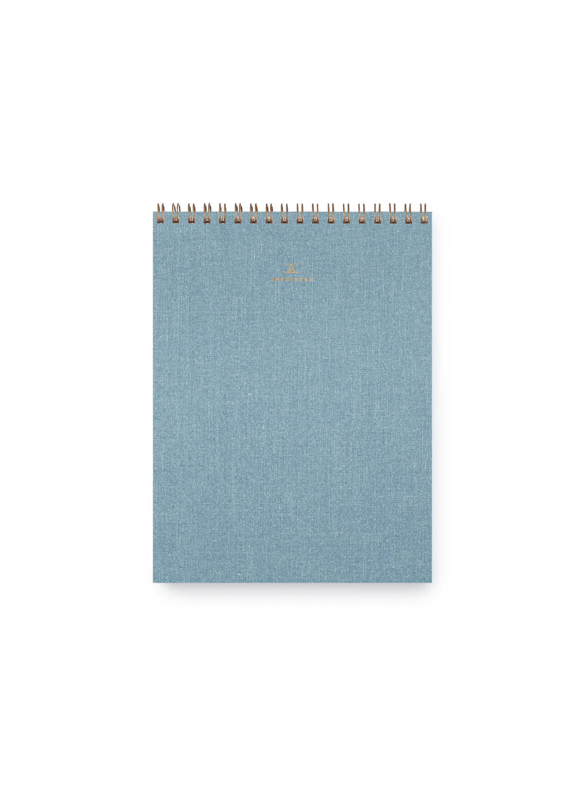 Appointed Office Notepad with gold foil details, bookcloth cover, and brass wire-o binding || Chambray Blue