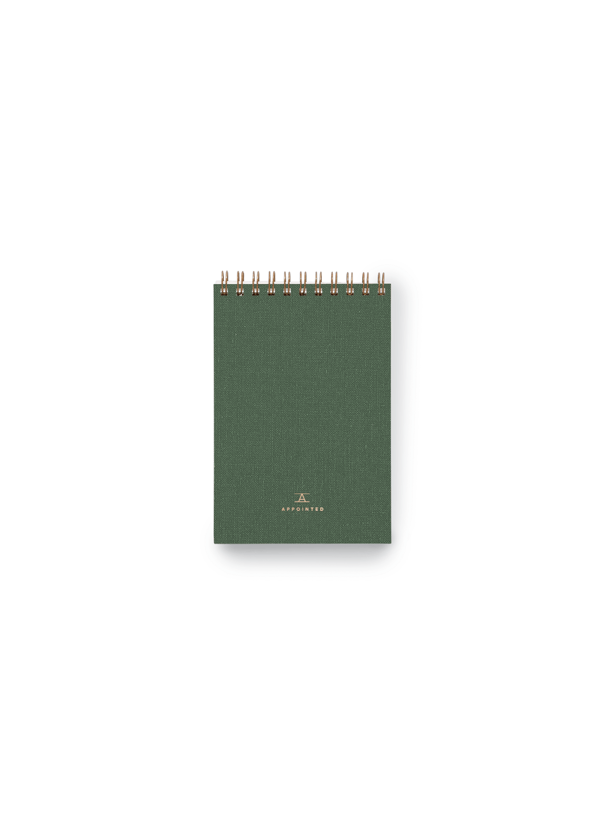 Pocket Notepad with brass wire-o binding and gold foil details || Fern Green